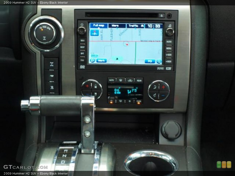 Ebony Black Interior Navigation for the 2009 Hummer H2 SUV #77988786