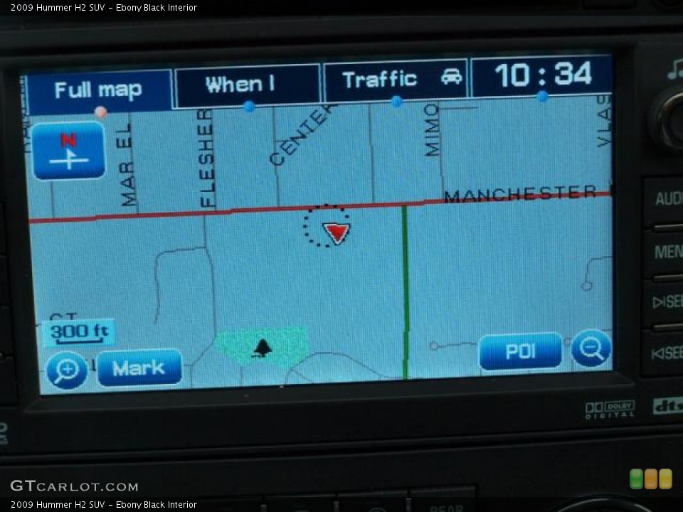 Ebony Black Interior Navigation for the 2009 Hummer H2 SUV #77988895