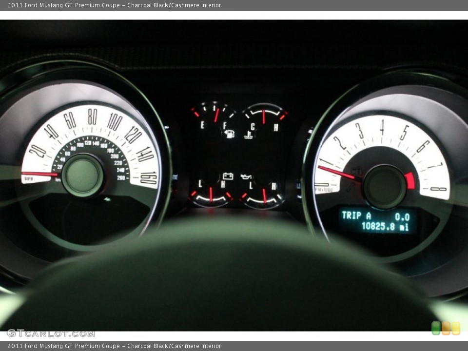 Charcoal Black/Cashmere Interior Gauges for the 2011 Ford Mustang GT Premium Coupe #77992955