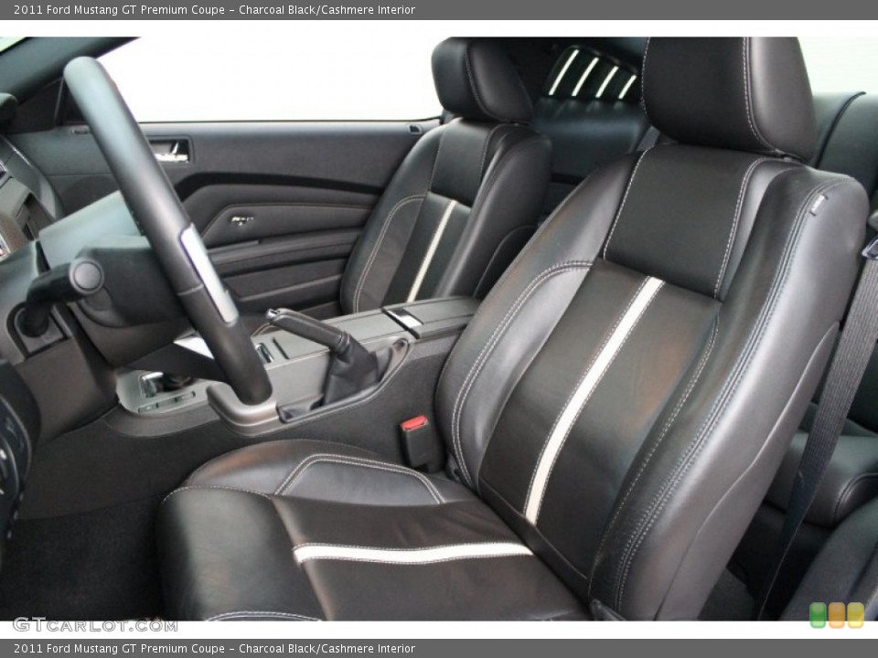 Charcoal Black/Cashmere Interior Front Seat for the 2011 Ford Mustang GT Premium Coupe #77992999
