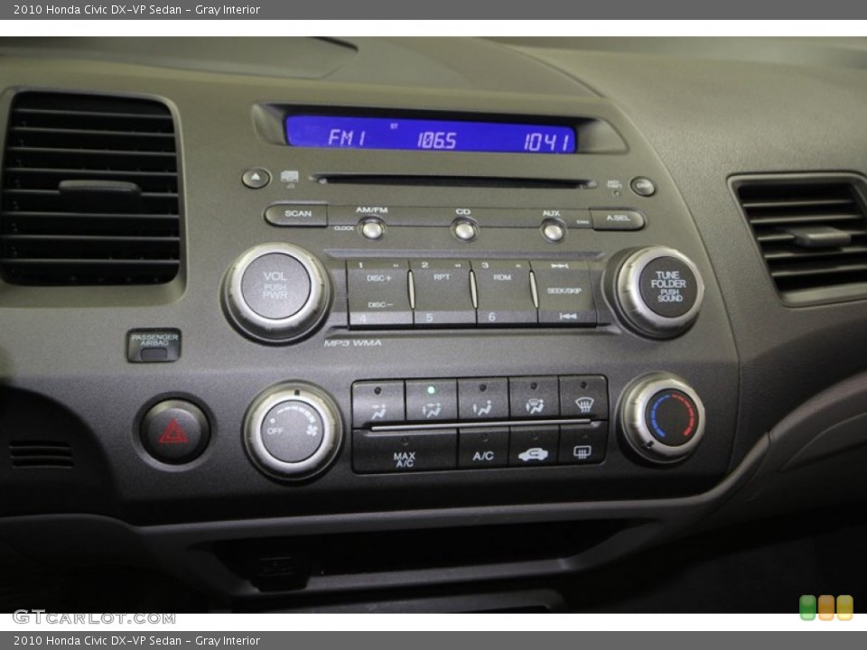 Gray Interior Controls for the 2010 Honda Civic DX-VP Sedan #77993309
