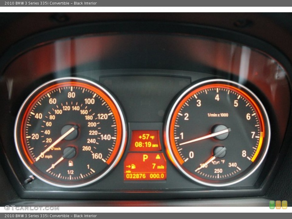 Black Interior Gauges for the 2010 BMW 3 Series 335i Convertible #77993788