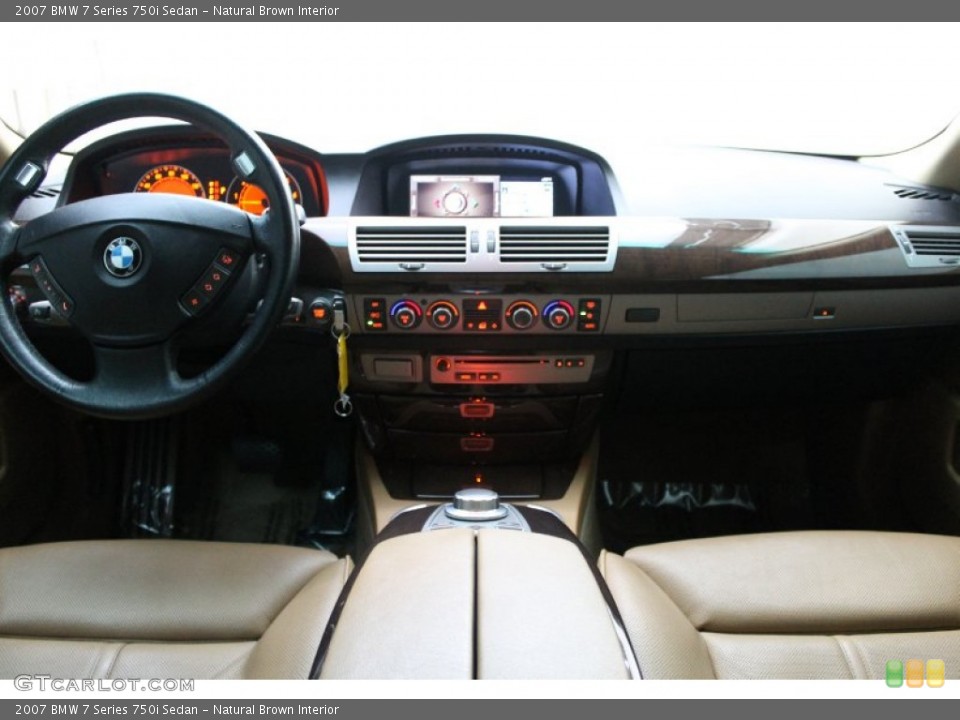 Natural Brown Interior Dashboard for the 2007 BMW 7 Series 750i Sedan #77994390