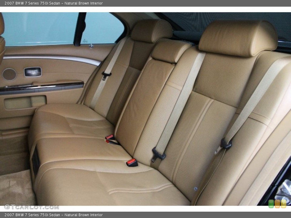 Natural Brown Interior Rear Seat for the 2007 BMW 7 Series 750i Sedan #77994543