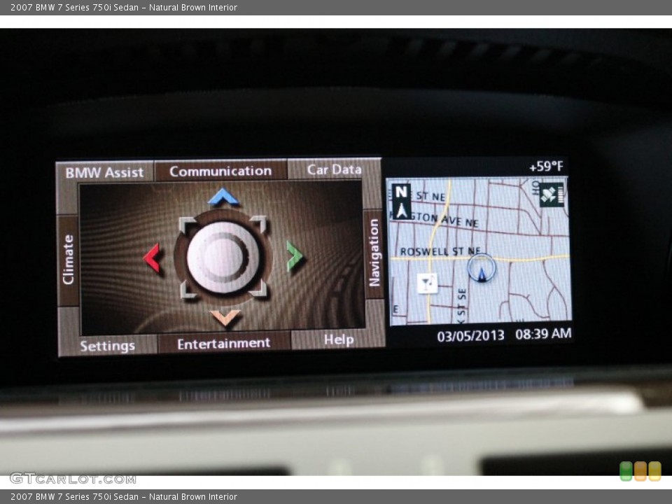 Natural Brown Interior Navigation for the 2007 BMW 7 Series 750i Sedan #77994809