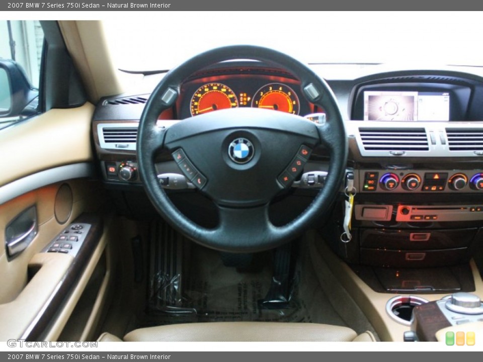 Natural Brown Interior Dashboard for the 2007 BMW 7 Series 750i Sedan #77994845