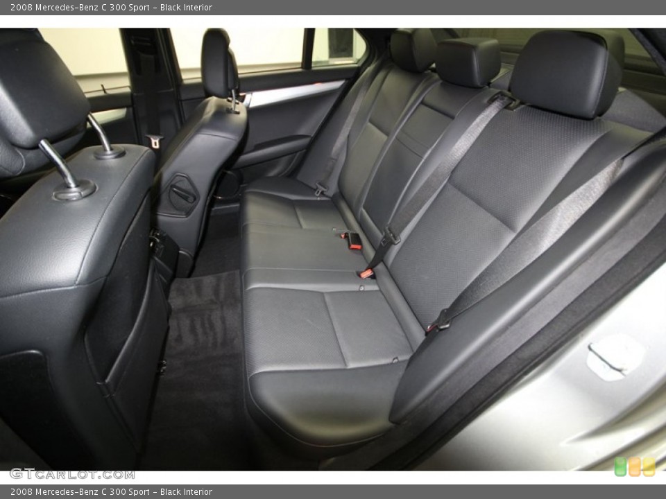 Black Interior Rear Seat for the 2008 Mercedes-Benz C 300 Sport #77994994