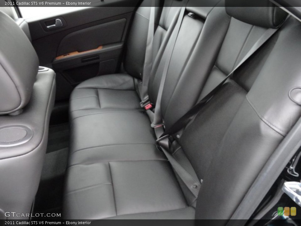 Ebony Interior Rear Seat for the 2011 Cadillac STS V6 Premium #77996318