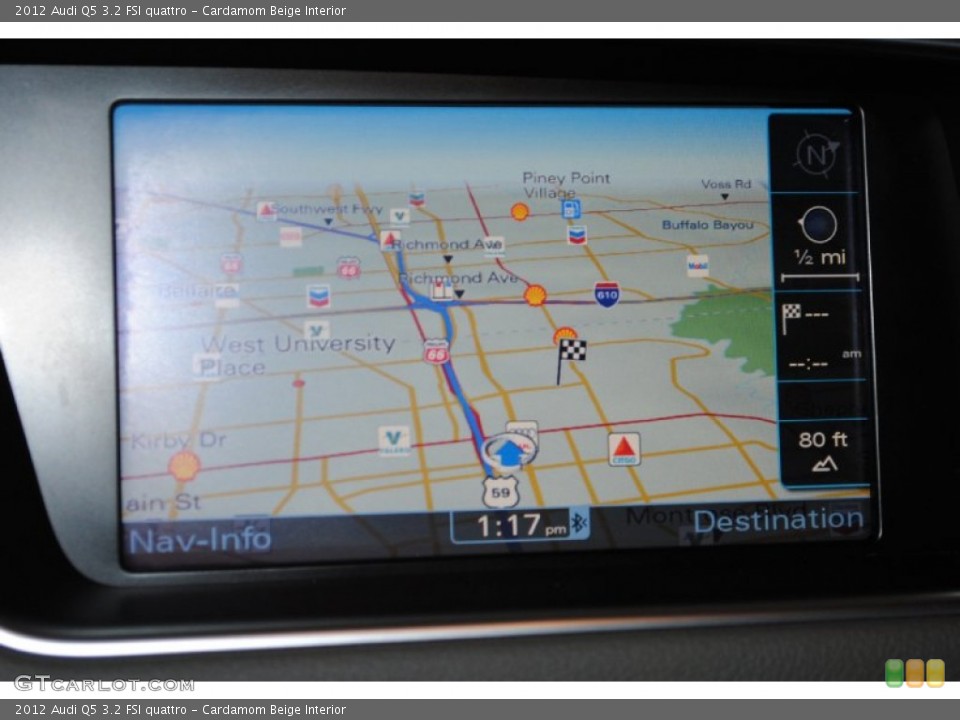 Cardamom Beige Interior Navigation for the 2012 Audi Q5 3.2 FSI quattro #77996463