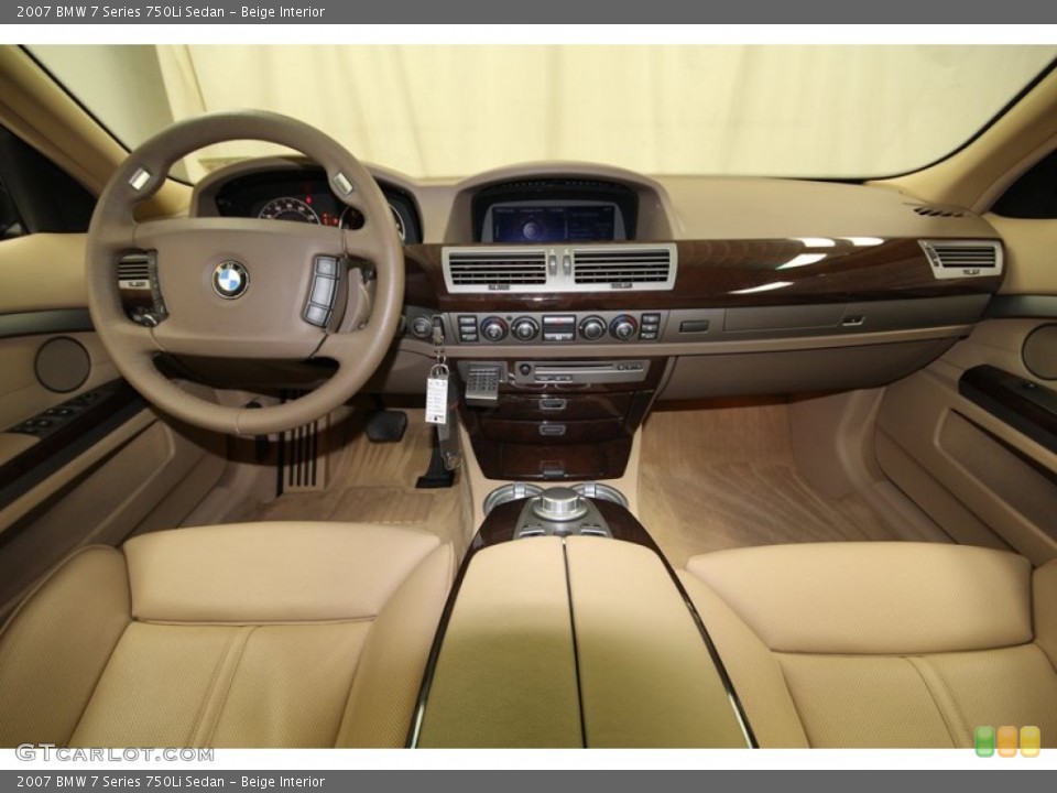 Beige Interior Dashboard for the 2007 BMW 7 Series 750Li Sedan #77997501