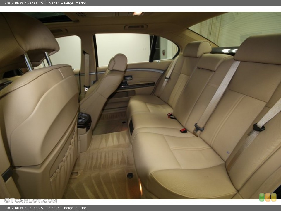 Beige Interior Rear Seat for the 2007 BMW 7 Series 750Li Sedan #77997689