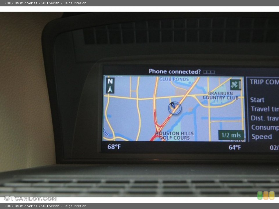 Beige Interior Navigation for the 2007 BMW 7 Series 750Li Sedan #77997774