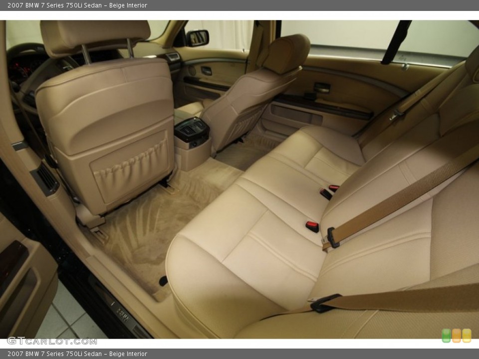 Beige Interior Rear Seat for the 2007 BMW 7 Series 750Li Sedan #77998010