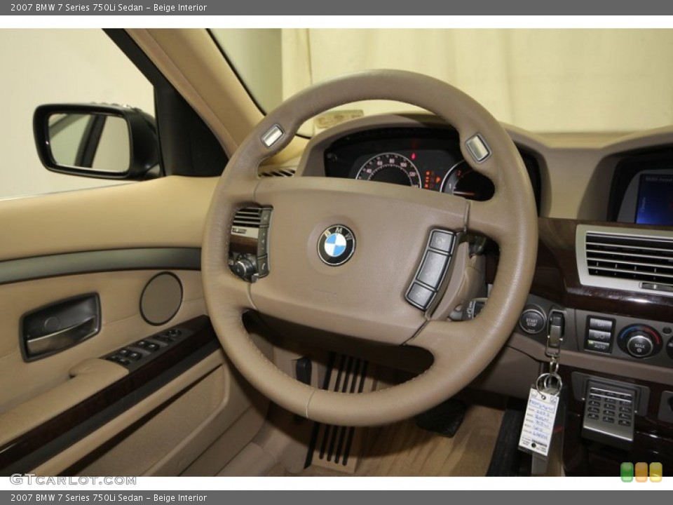 Beige Interior Steering Wheel for the 2007 BMW 7 Series 750Li Sedan #77998079