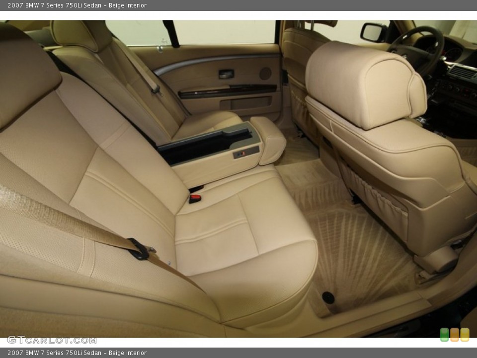 Beige Interior Rear Seat for the 2007 BMW 7 Series 750Li Sedan #77998233