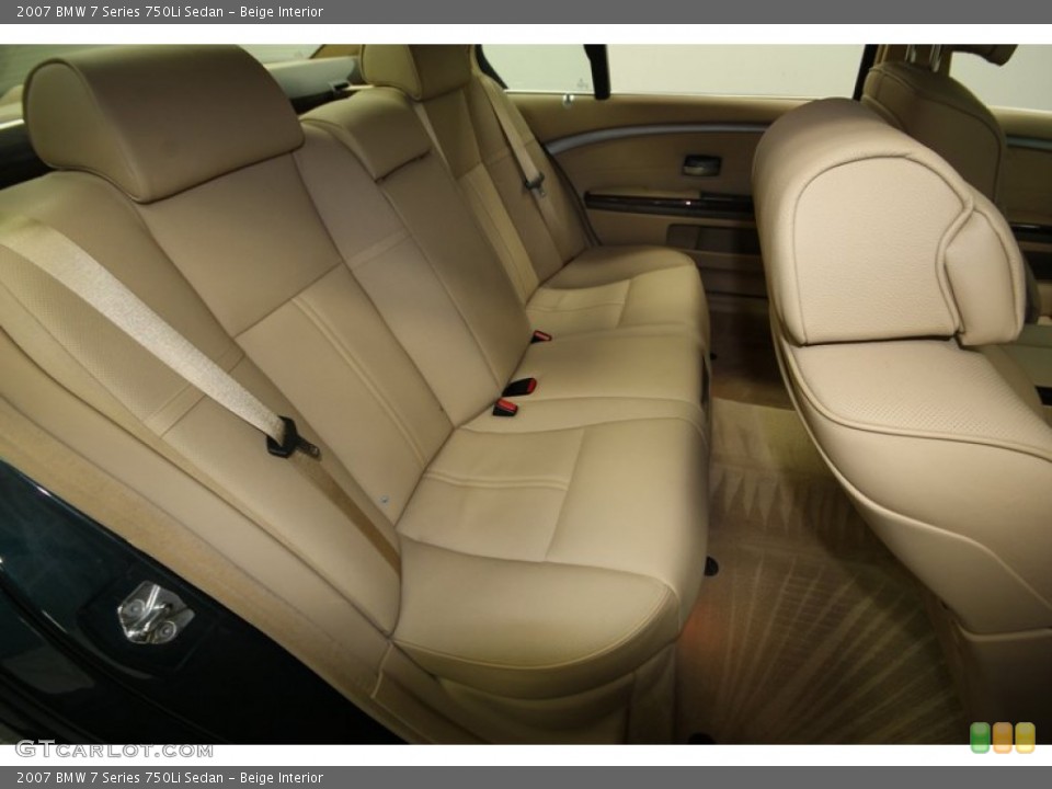 Beige Interior Rear Seat for the 2007 BMW 7 Series 750Li Sedan #77998289
