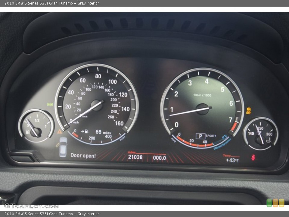 Gray Interior Gauges for the 2010 BMW 5 Series 535i Gran Turismo #78002819