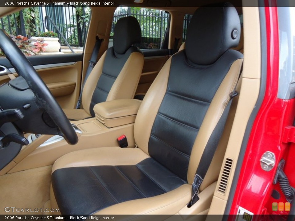 Black/Sand Beige Interior Front Seat for the 2006 Porsche Cayenne S Titanium #78006620