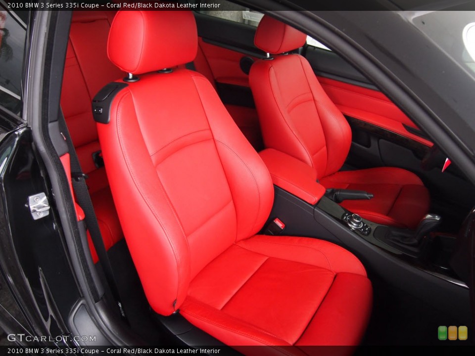 Coral Red/Black Dakota Leather Interior Front Seat for the 2010 BMW 3 Series 335i Coupe #78010553