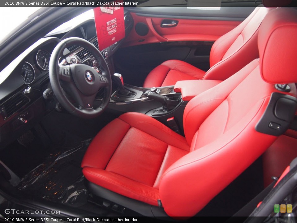 Coral Red/Black Dakota Leather Interior Prime Interior for the 2010 BMW 3 Series 335i Coupe #78010682