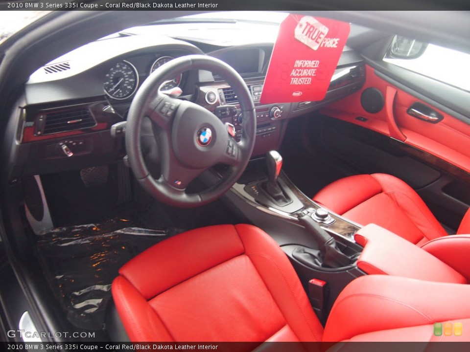 Coral Red/Black Dakota Leather Interior Prime Interior for the 2010 BMW 3 Series 335i Coupe #78010700