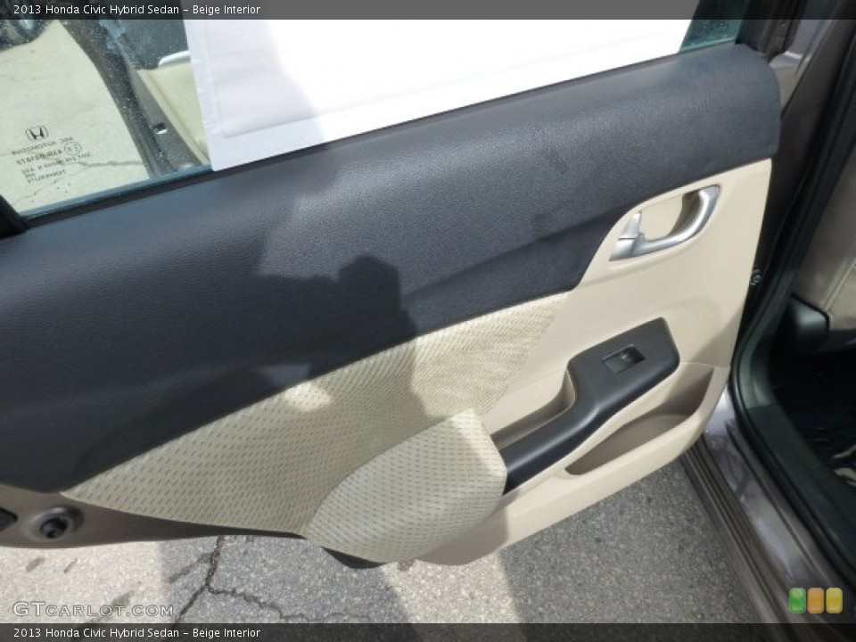 Beige Interior Door Panel for the 2013 Honda Civic Hybrid Sedan #78011705