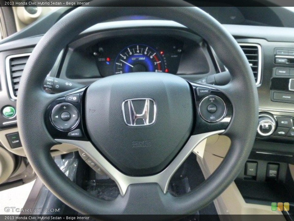 Beige Interior Steering Wheel for the 2013 Honda Civic Hybrid Sedan #78011746