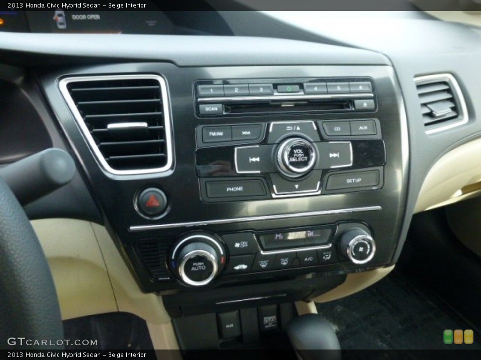 Beige Interior Controls for the 2013 Honda Civic Hybrid Sedan #78011756