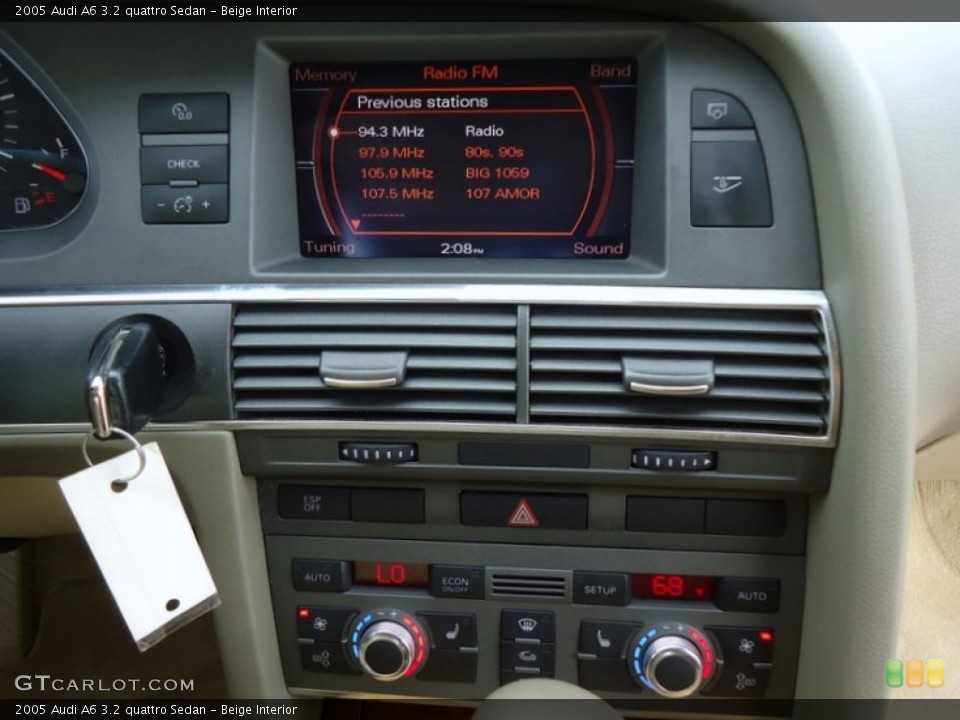 Beige Interior Controls for the 2005 Audi A6 3.2 quattro Sedan #78019661