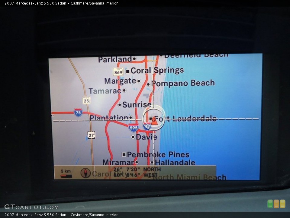 Cashmere/Savanna Interior Navigation for the 2007 Mercedes-Benz S 550 Sedan #78019988