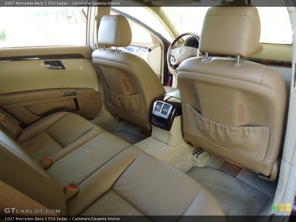 Cashmere/Savanna Interior Rear Seat for the 2007 Mercedes-Benz S 550 Sedan #78020183