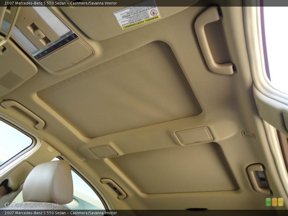 Cashmere/Savanna Interior Sunroof for the 2007 Mercedes-Benz S 550 Sedan #78020189