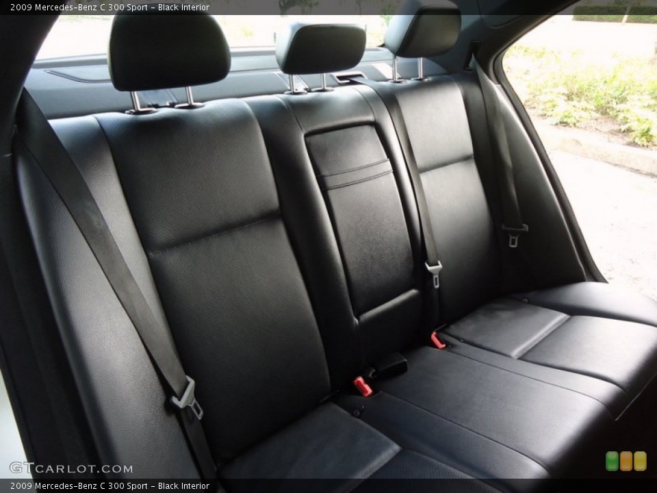 Black Interior Rear Seat for the 2009 Mercedes-Benz C 300 Sport #78020486