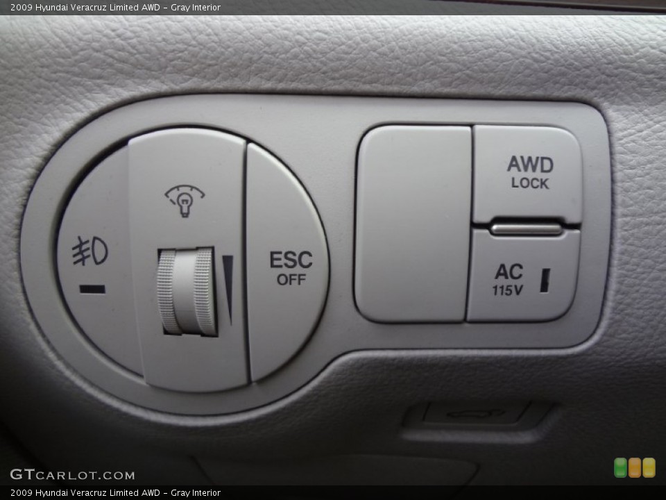 Gray Interior Controls for the 2009 Hyundai Veracruz Limited AWD #78021165