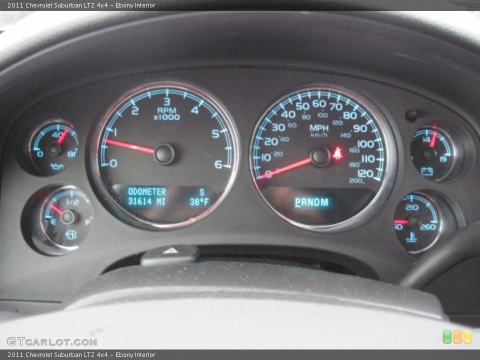 Ebony Interior Gauges for the 2011 Chevrolet Suburban LTZ 4x4 #78024791
