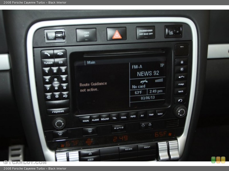 Black Interior Controls for the 2008 Porsche Cayenne Turbo #78025563