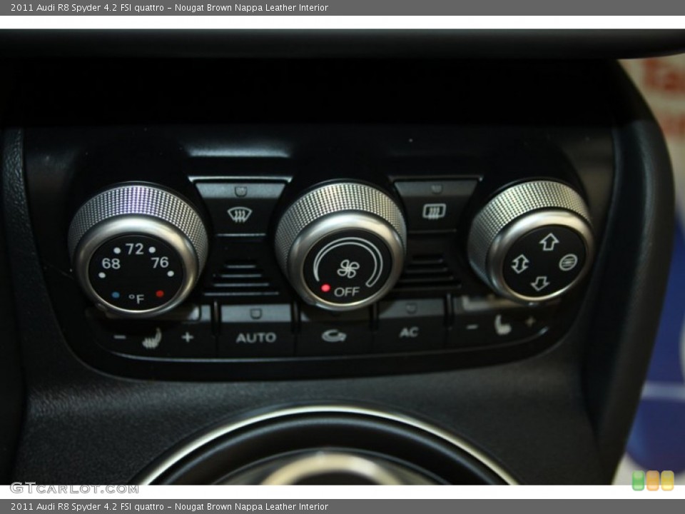 Nougat Brown Nappa Leather Interior Controls for the 2011 Audi R8 Spyder 4.2 FSI quattro #78026229