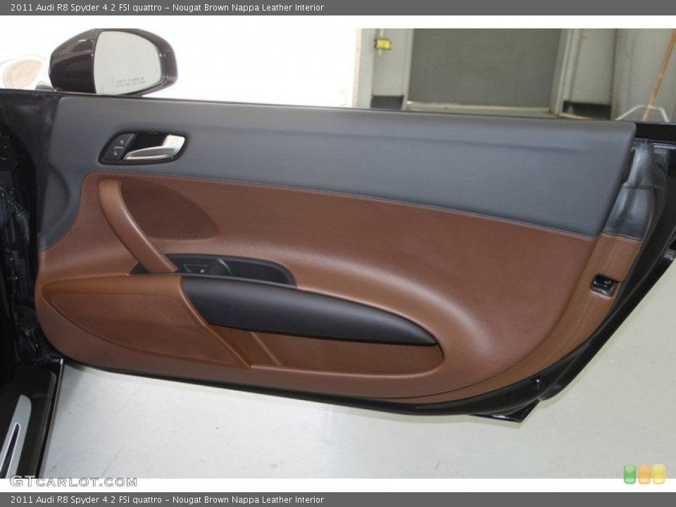 Nougat Brown Nappa Leather Interior Door Panel for the 2011 Audi R8 Spyder 4.2 FSI quattro #78026388