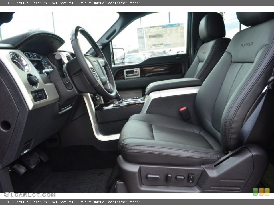 Platinum Unique Black Leather Interior Front Seat for the 2013 Ford F150 Platinum SuperCrew 4x4 #78026598