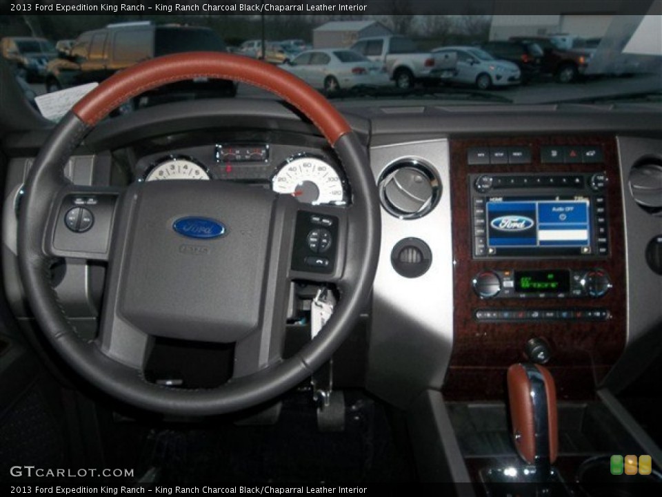 King Ranch Charcoal Black/Chaparral Leather Interior Steering Wheel for the 2013 Ford Expedition King Ranch #78027470