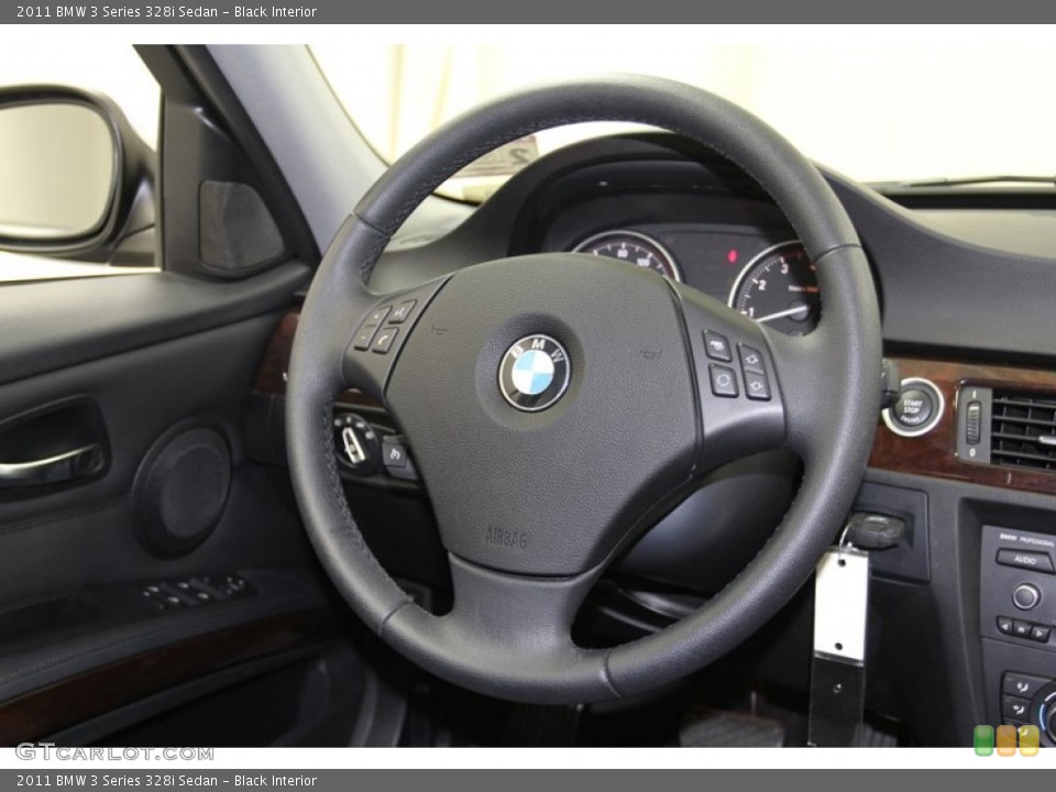 Black Interior Steering Wheel for the 2011 BMW 3 Series 328i Sedan #78027755