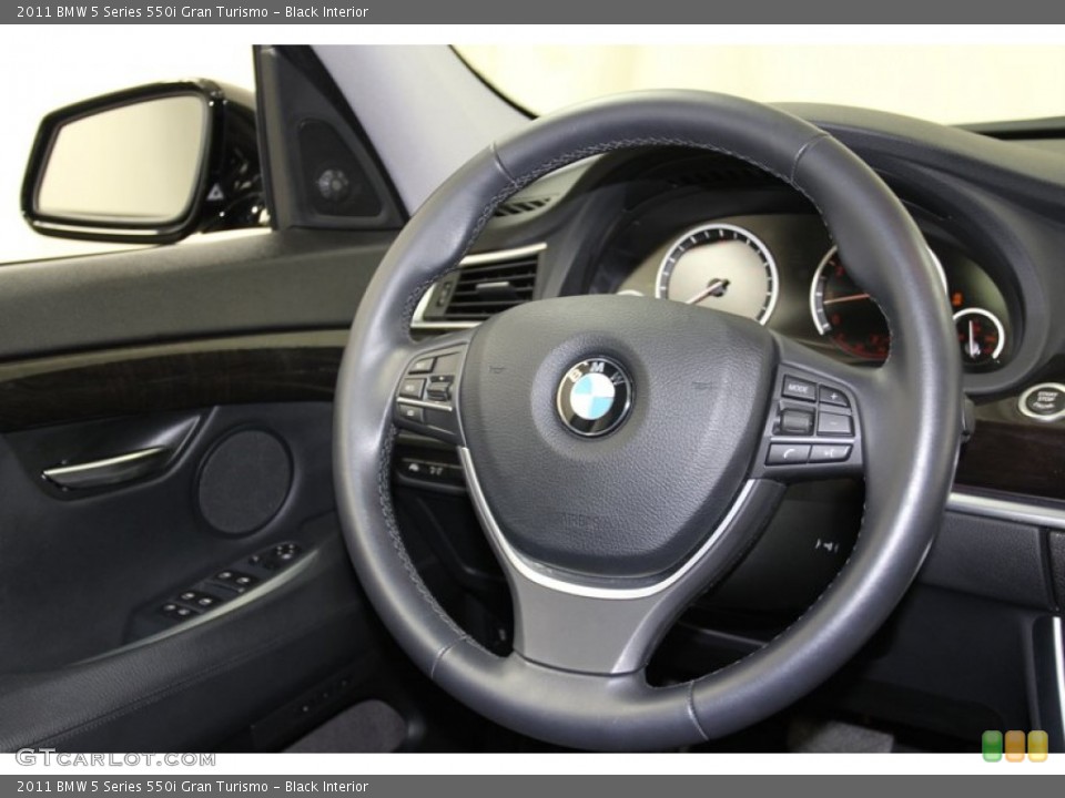 Black Interior Steering Wheel for the 2011 BMW 5 Series 550i Gran Turismo #78029568