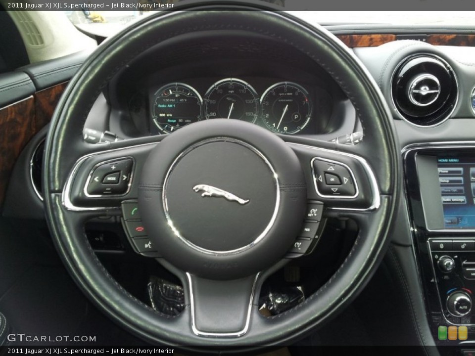 Jet Black/Ivory Interior Steering Wheel for the 2011 Jaguar XJ XJL Supercharged #78031327