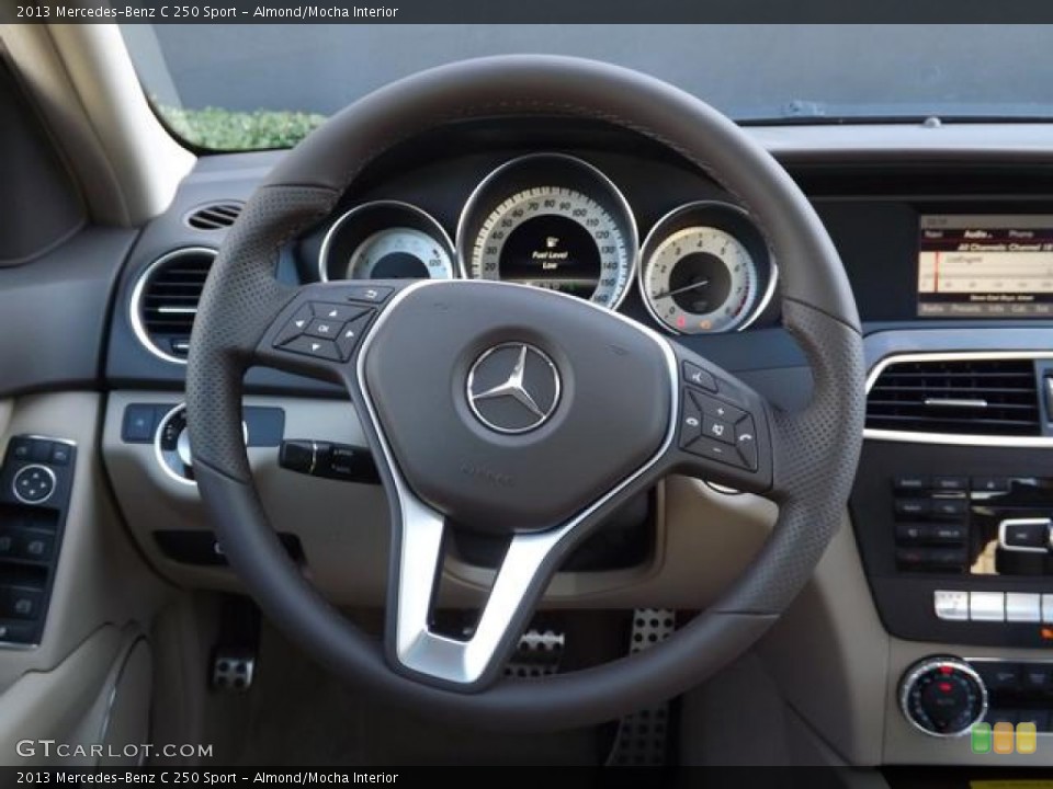Almond/Mocha Interior Steering Wheel for the 2013 Mercedes-Benz C 250 Sport #78035277