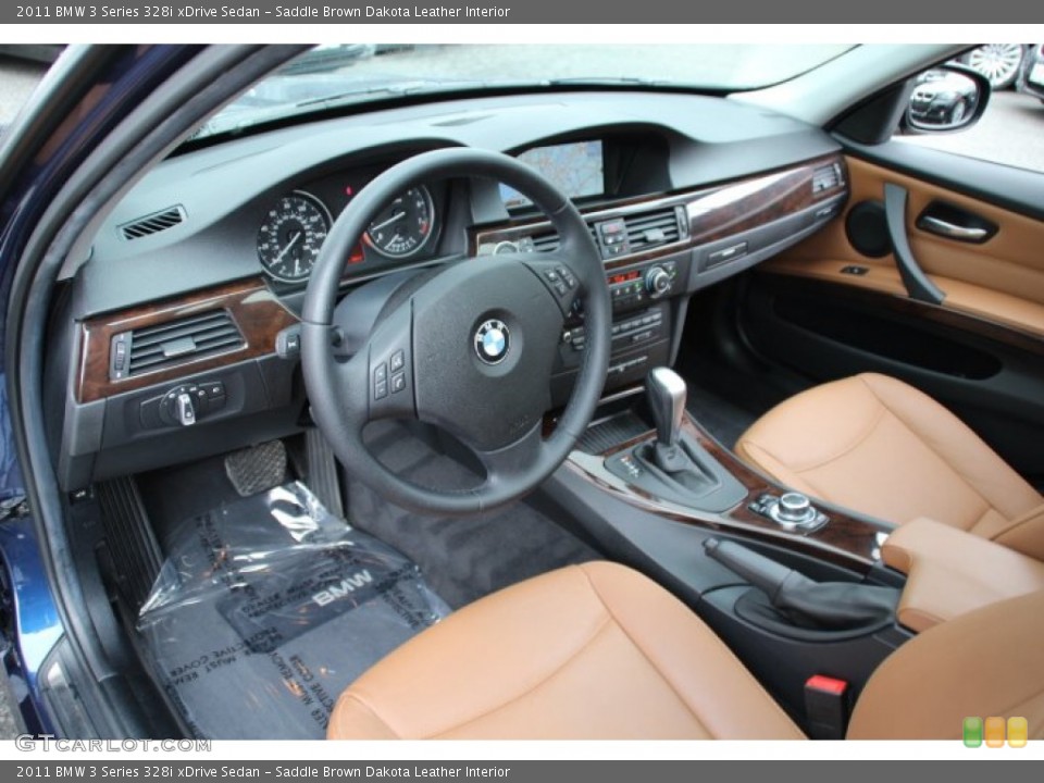 Saddle Brown Dakota Leather Interior Dashboard for the 2011 BMW 3 Series 328i xDrive Sedan #78035787