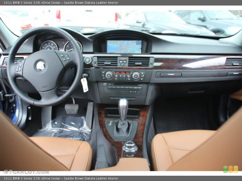 Saddle Brown Dakota Leather Interior Dashboard for the 2011 BMW 3 Series 328i xDrive Sedan #78035841