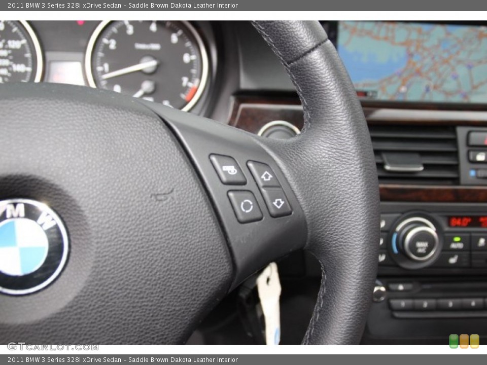Saddle Brown Dakota Leather Interior Controls for the 2011 BMW 3 Series 328i xDrive Sedan #78035939