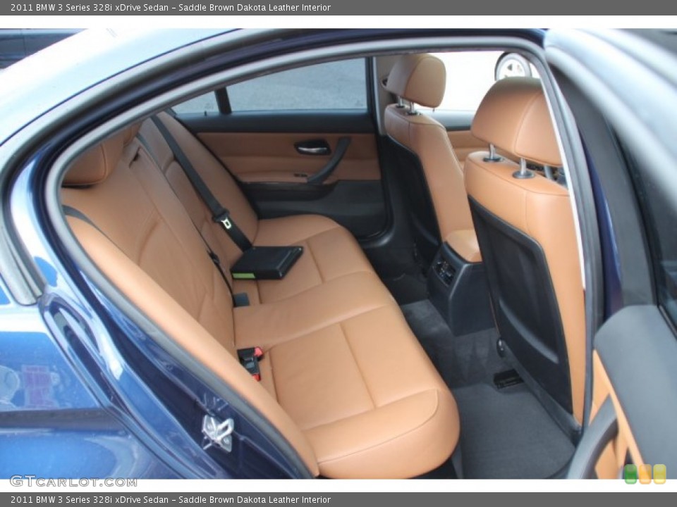 Saddle Brown Dakota Leather Interior Rear Seat for the 2011 BMW 3 Series 328i xDrive Sedan #78036111