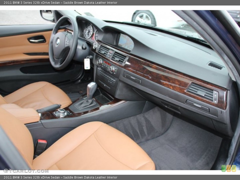 Saddle Brown Dakota Leather Interior Dashboard for the 2011 BMW 3 Series 328i xDrive Sedan #78036141