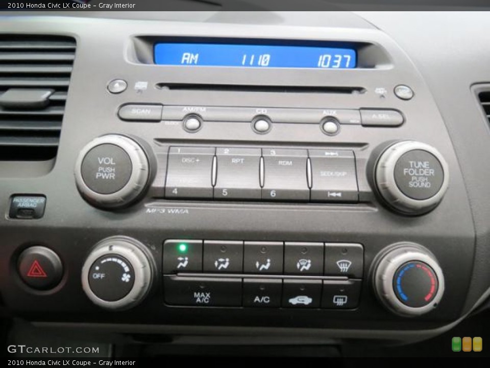 Gray Interior Controls for the 2010 Honda Civic LX Coupe #78040278
